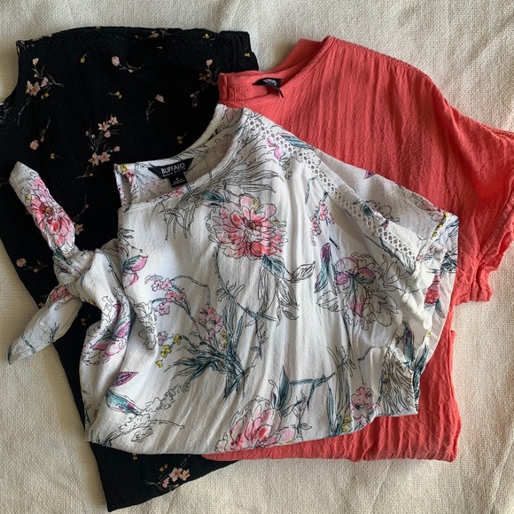 Bundle of 3! Buffalo Brand Tie Front Blouse - Picture 2 of 2